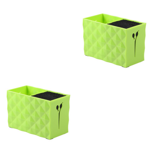 2Pièces Housse Verte Ciseaux Flexible Rangement Clips Peignes 2