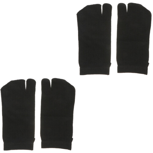 2Paires Noires Courtes Coton Split Toe Respirantes 2