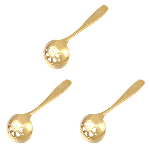 3Pcs Polished Stainless Steel Mesh Strainer Spoon for Kitchen Tasks 1