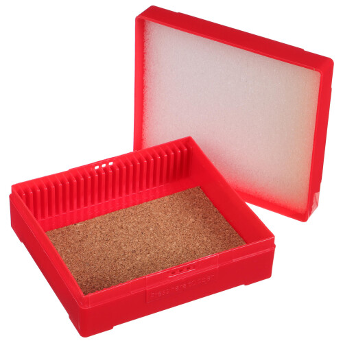 5Pièces Boîte De Rangement Durable Pour Lames Microscope Rouge 1