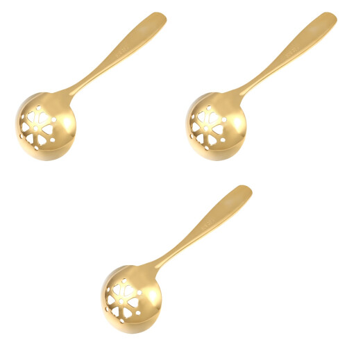 3Pcs Polished Stainless Steel Mesh Strainer Spoon for Kitchen Tasks 2