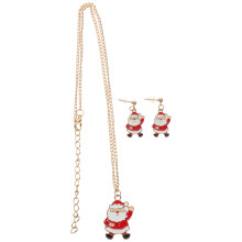 2Sets Kerstsieraad Set Dames Met Ketting En Gekleurde Oorbellen