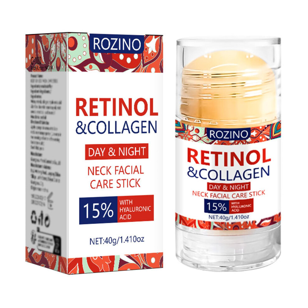 Cream/Lavender Retinol Collagen Face Stick Antiaging Moisturizer With Hyaluronic Acid Aloe Vera 1.41Oz