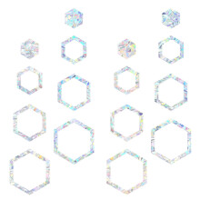2Sets Sky-Blue Hexagon Window Stickers Decorative Static Clings Decor