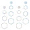 2Sets Sky-Blue Hexagon Window Stickers Decorative Static Clings Decor 1
