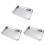 3Pcs Silver Rectangular Stainless Steel Steaming Dishes for Party Use 2
