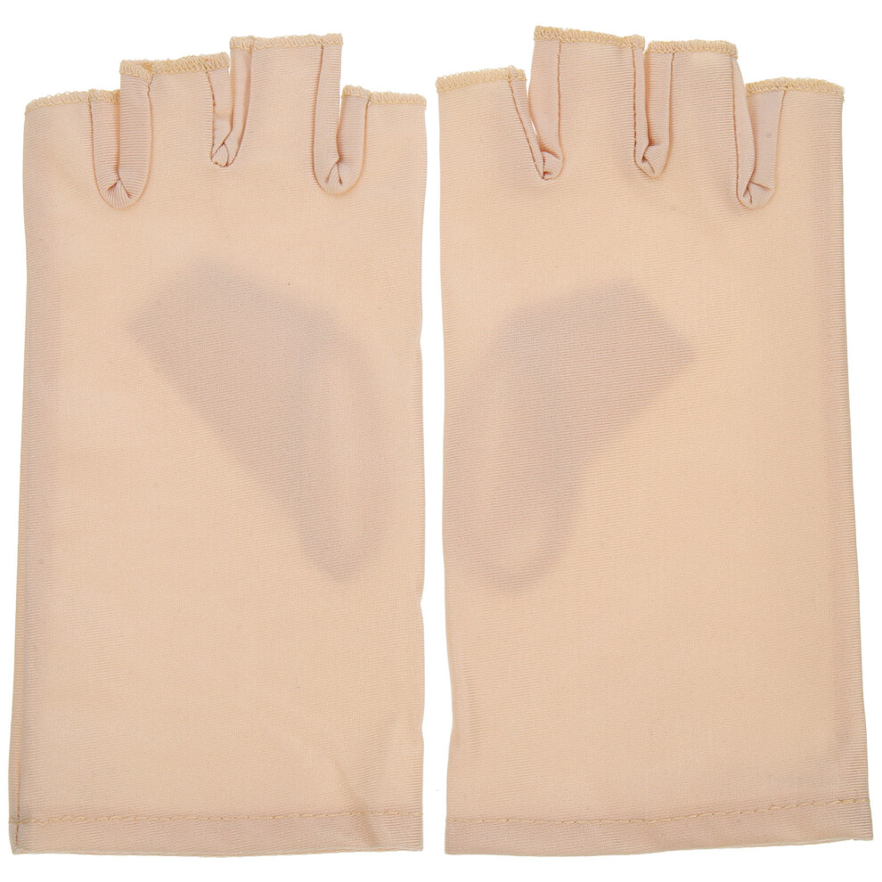 Villcase 1 Pair Anti Uv Gloves For Gel Nail Lamp Fingerless Manicures