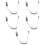 5pcs Chin Strap Cup Belt White Adjustable Polyester 7