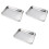 3Pcs Silver Rectangular Stainless Steel Steaming Dishes for Party Use 3