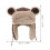 Bonnet Chaud Ajustable Oreille Peluche Marron Style Rétro 3