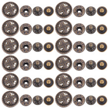 Zinc Alloy Snap Fastener For Craft Enthusiasts 40sets 0.7in