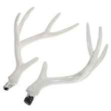 5 Pairs White Deer Antlers 17Cm For Christmas Photography And Cosplay