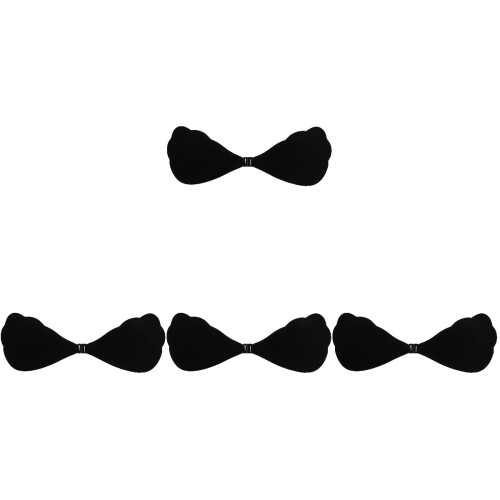 4Pcs Black Self-Adhesive Breast Paste Waterproof Push Up Bra Cover 1