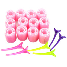 108 Pcs Self-Adhesive Nylon Hair Curler With 6 Duckbill Clips