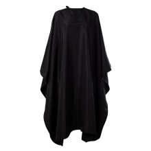 Professional Barber Cape Waterproof AntiStatic with Adjustable Snaps Large Black 63 x 57 inches