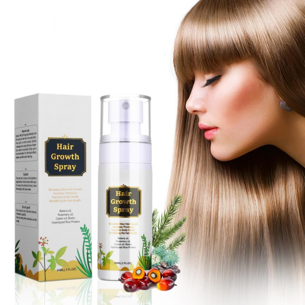 Hair Growth Oil and Spray with Biotin Rosemary Batana for Follicle Stimulation and Frizz  60ml