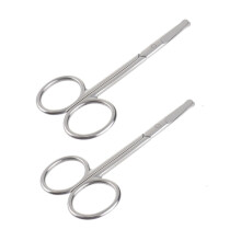 2pcs Facial Hair Scissors with Rounded Safety Tips for Precision Eyebrow and Nose Hair Trimming