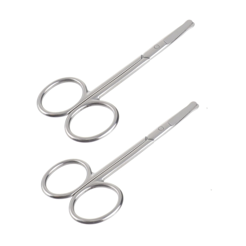 2pcs Facial Hair Scissors with Rounded Safety Tips for Precision Eyebrow and Nose Hair Trimming