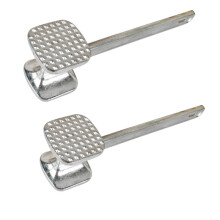2pcs DualSided Meat Tenderizer Mallet with Ergonomic Grip, Heavy Duty Aluminum for Cooking