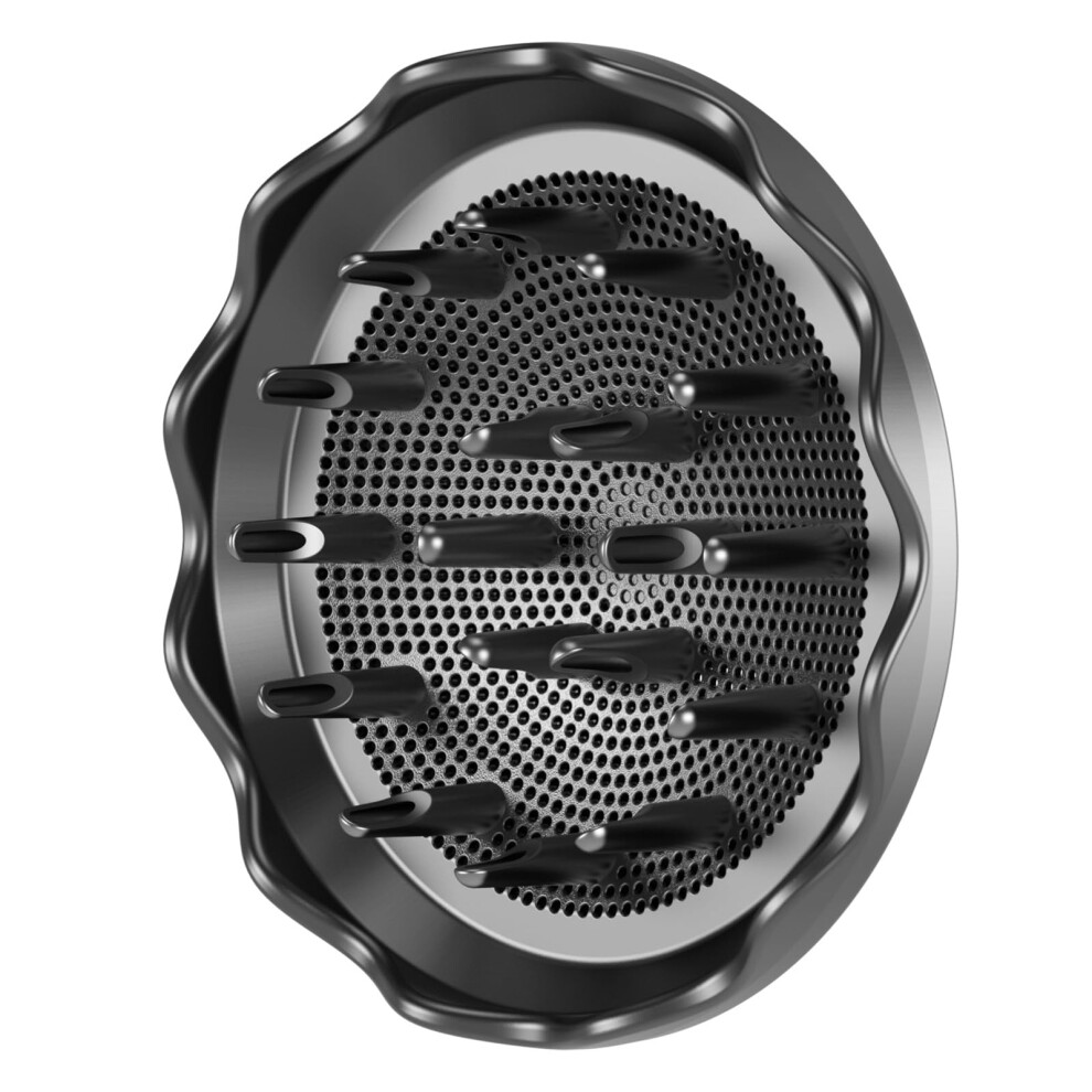 Black Diffuser Attachment With Magnetic Quick Attach, 360 Airflow For Curly Styles, For Dyson Supersonic Hair Dryer
