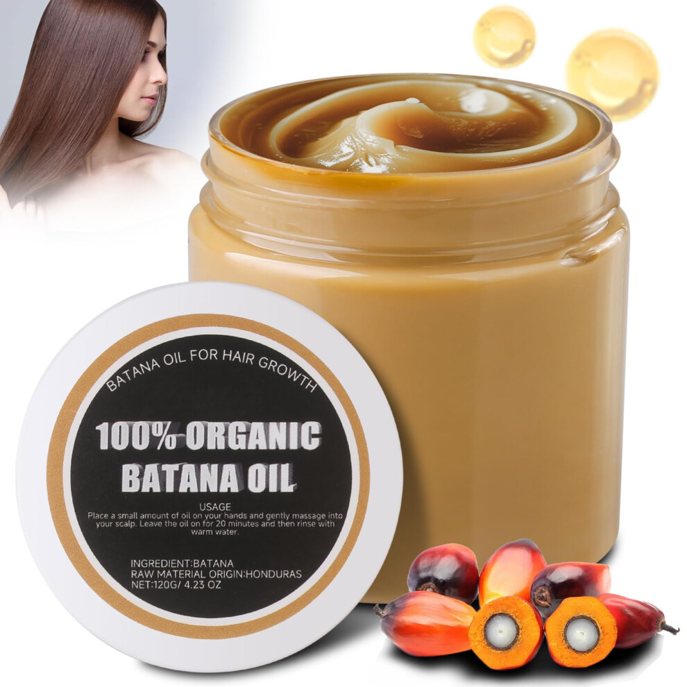 Organic Batana Oil for Hair Growth 4.23oz Unrefined Butter Restores Damaged Hair and Moisturizes Scalp