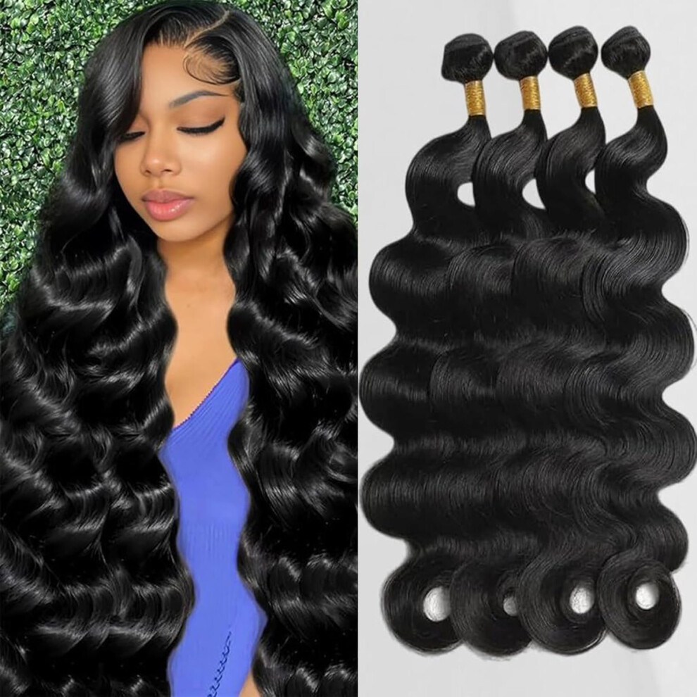 Unisex Brazilian Virgin Human Hair Bundles Natural Body Wave 1824 Inch Unprocessed Extensions