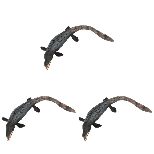 3Stk Kunststoff Dinosaurier Modell Und Langlebig Grau 1