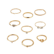 2Sets Goldfarbener Damenring Mit Strass Und Perlen Stilvoll