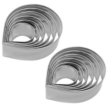 6 Sets 12Pcs Stainless Steel Petal Shaped Cookie Moulds For Baking