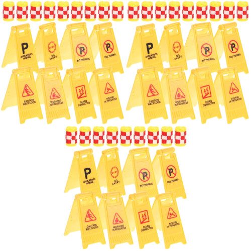 48Pièces Mini Panneaux De Circulation Jouets Educatifs ABS Colorés 2