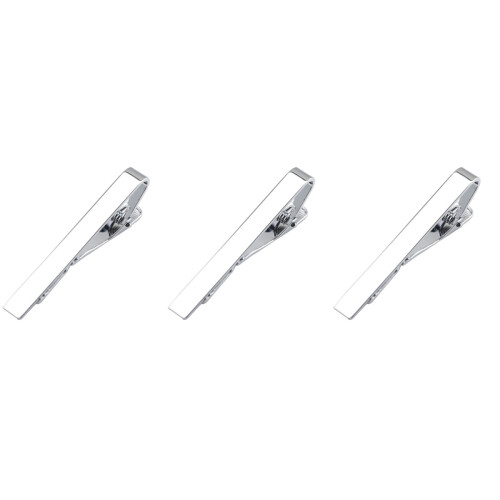3Pièces Clips Pour Cravate Métal Argenté, Et 2