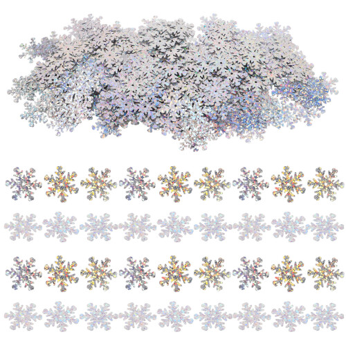 Masteelf 30 Christmas Sequins For Crafts Artificial Snowflakes Silver