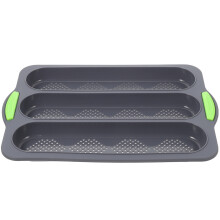 3Pcs Washable Multi-Function Silicone Bread Pan Dark Grey