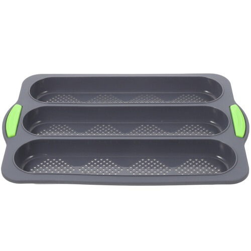 3Pcs Washable Multi-Function Silicone Bread Pan Dark Grey