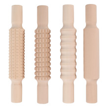 8Pcs DIY Handle Wooden Baking Rollers Khaki Kitchen Dough Tools