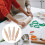 8Pcs DIY Handle Wooden Baking Rollers Khaki Kitchen Dough Tools 10
