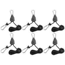 18Pcs Adjustable Grow Light Hangers Black Durable Metal Lifting Ropes