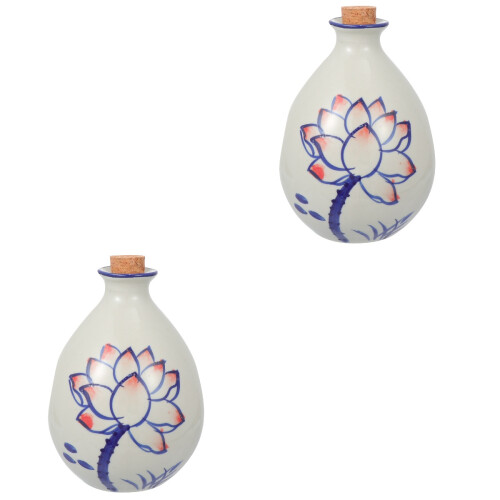 2Sets Minimalist Ceramic Wine Holder with Wooden Plug Assorted Colors 2