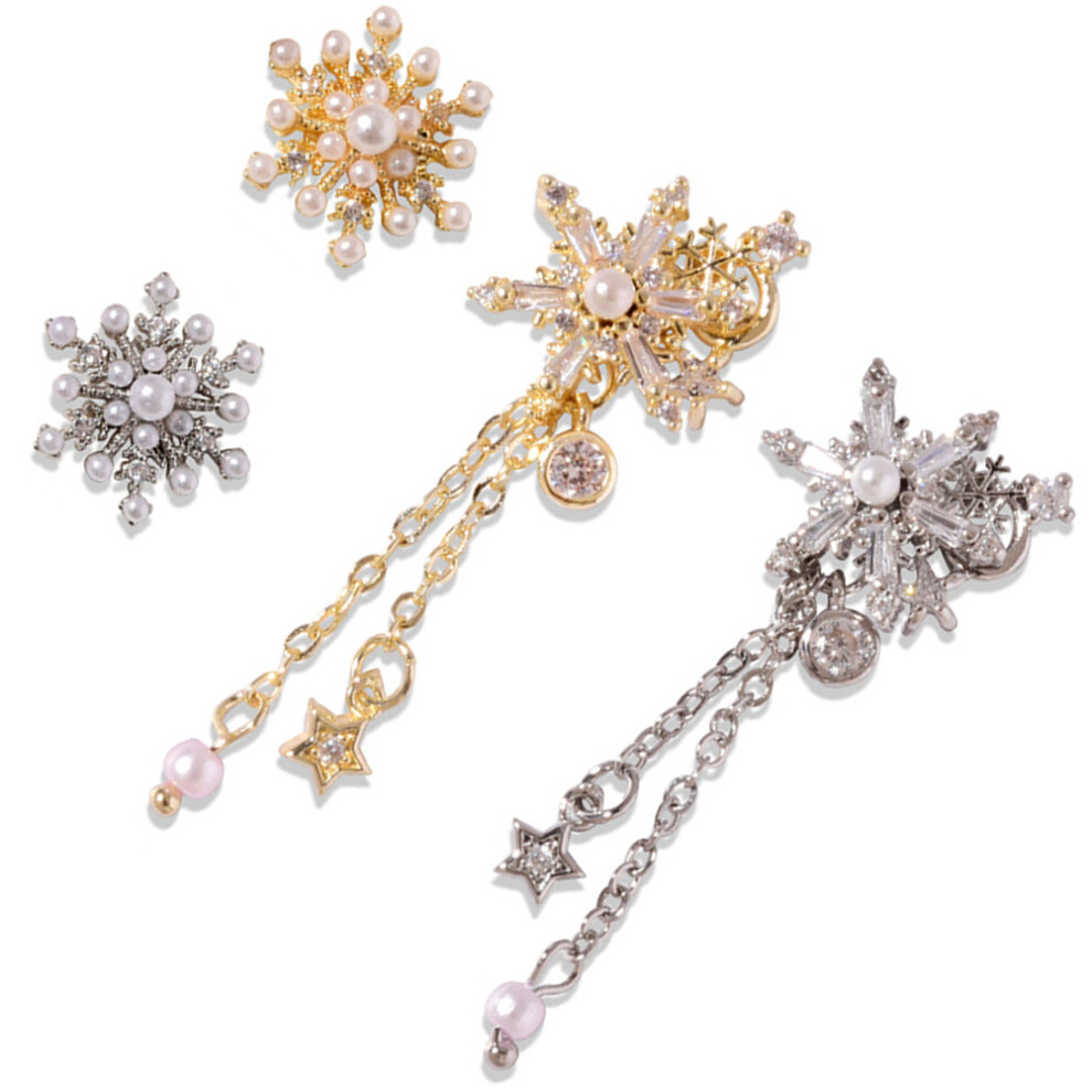 Artibetter 20Pcs Shiny Snowflake Nail Charms Stylish Manicure Diy Nail Ornaments