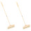 2Pcs Khaki Soft Broom Wooden Handle Foldable Indoor Floor Sweeper 4