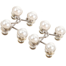 10 Pcs Nail-Free Buttons Waistband Tighten Up Alloy White