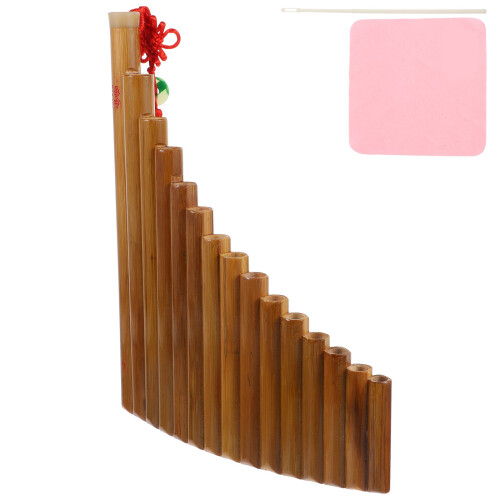 2Pcs Beginner Pan Flute Brown Vertical Bamboo Instrument for Students 2