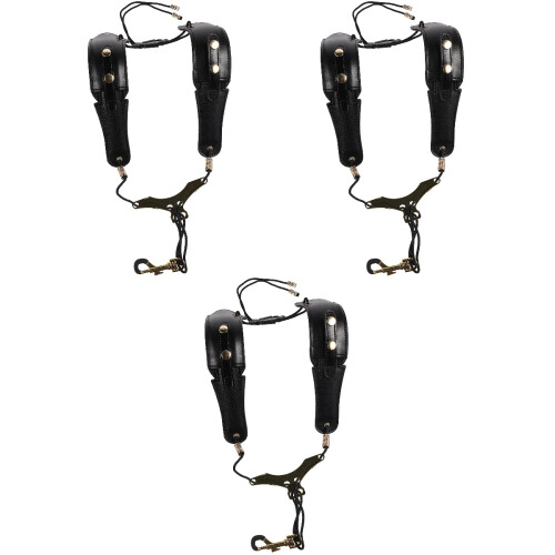3Pcs Black Universal Saxophone Strap Padded Shoulder Harness Set 2