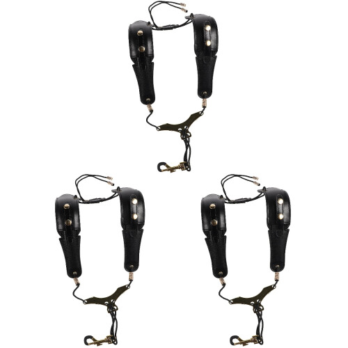 3Pcs Black Universal Saxophone Strap Padded Shoulder Harness Set 1