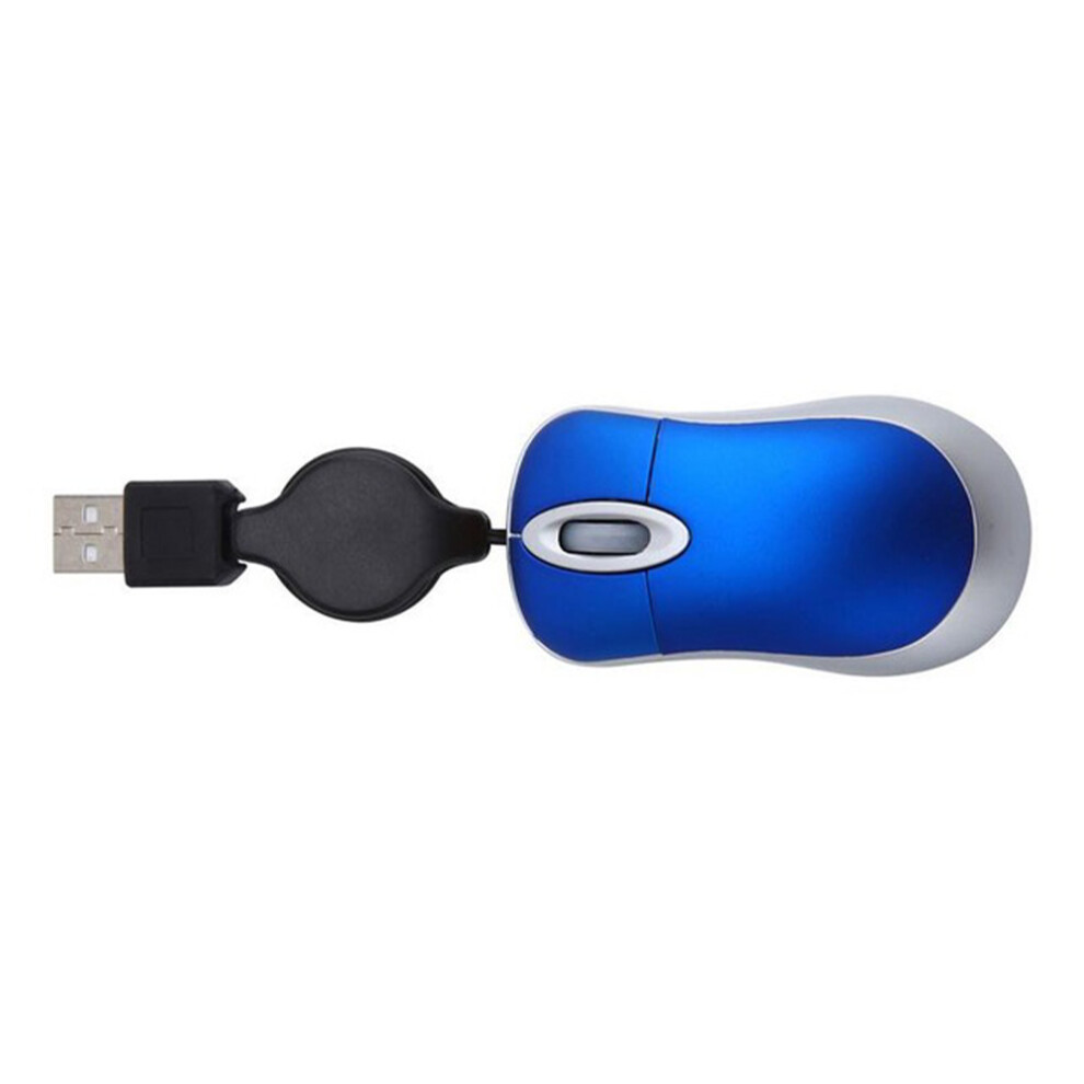 6Pcs Mini Retractable Cord Optical Usb Mouse For Computer Use Blue 3441339553633