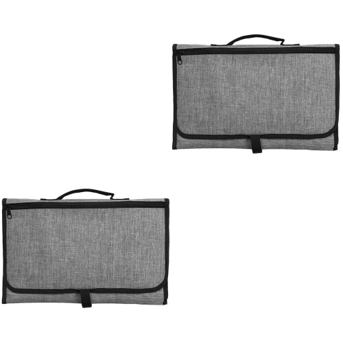 2Pcs Grey Baby Portable Diaper Mat Waterproof Foldable Changing Pad 2