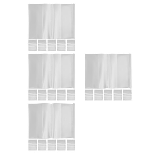 Set Of 4 Waterproof Book Sleeve Protector Case Clear Plastic Covers 2