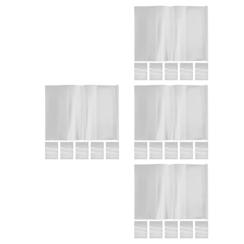 Set Of 4 Waterproof Book Sleeve Protector Case Clear Plastic Covers 1