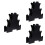 3Pièces Support Haltères Compact Noir Accessoire Fitness Maison 6