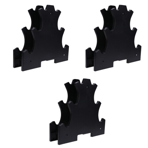 3Pièces Support Haltères Compact Noir Accessoire Fitness Maison 2